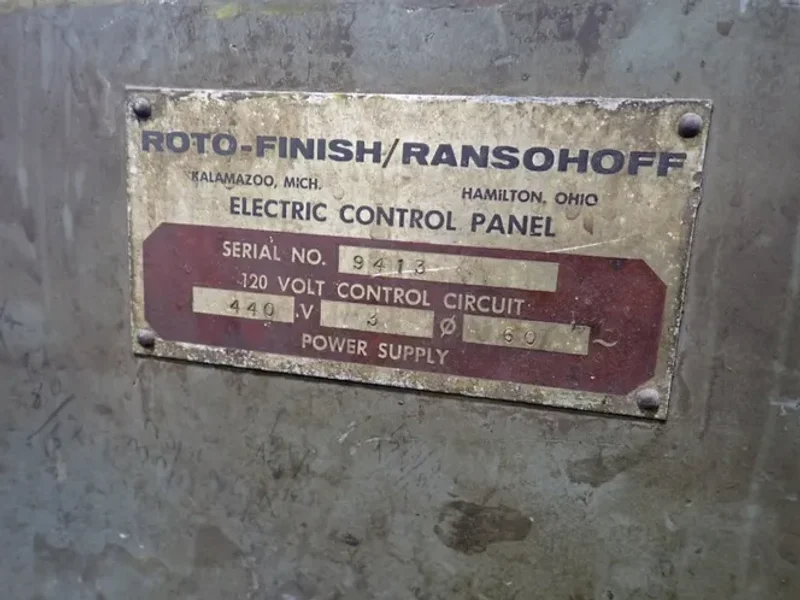 ROTO-FINISH/RANSOHOFF 38" X 15" X 20" VIBRATORY FINISHING MACHINE