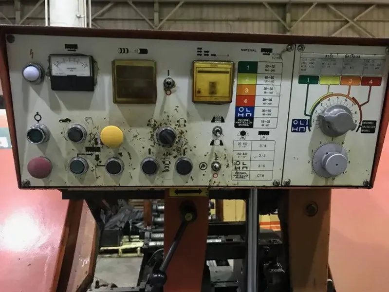 USED AMADA AUTOMATIC HORIZONTAL BAND SAW , Model HA-400W, 16" x 16", YEAR: 1997