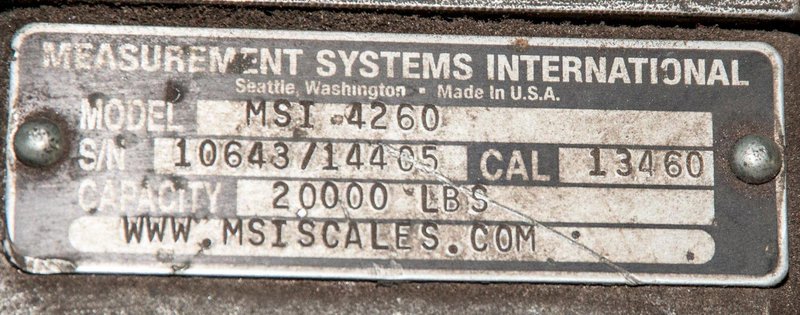 20,000 LB PORT A WEIGH CRANE SCALE: STOCK #64268