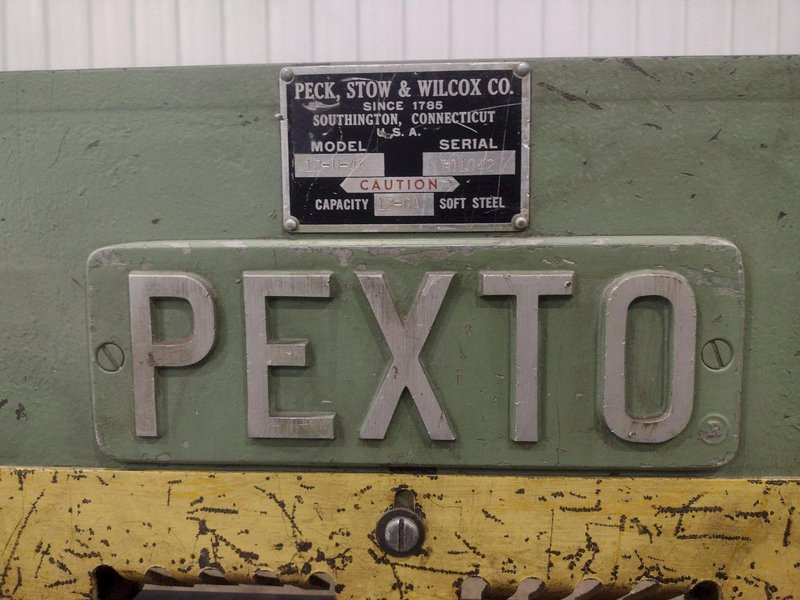 4' X  12 GAUGE PEXTO MODEL #12-U-4K MECHANICAL POWER SHEAR: YOBRO #25664
