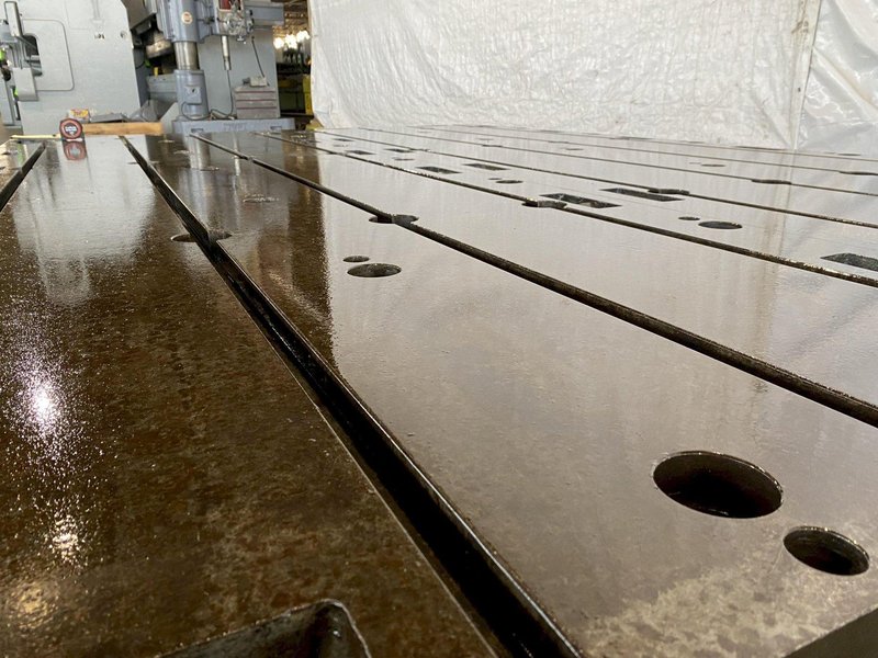 96&quot; X 144&quot; X 12&quot; GIDDINGS AND LEWIS T-SLOTTED FLOOR PLATE: STOCK #15719