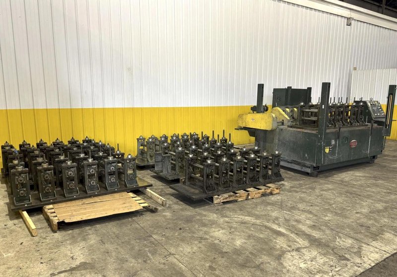 6 STAND X 2" YODER Q-150 U JOINT DRIVE-RAFTED ROLLFORMER, W/ 7 RAFTS &amp; 42 STANDS. STOCK # 0771226