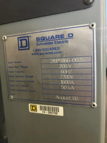 Square D 1600 Amp 2200v 700v 50ka Delta Wye Main Breaker Switchgear
