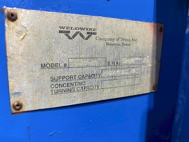 40 TON 80,000 LBS WELD-WIRE MODEL #WWR-20 POWERED TANK TURNING ROLLS, 1 DRIVE &amp; 3 IDLERS: STOCK #19996