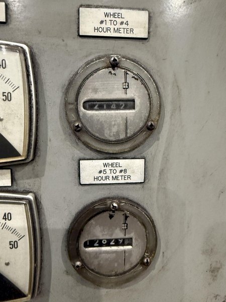 36" x 48" x 8 WHEEL PANGBORN ROTOBLAST PASS THROUGH HANGING CONVEYOR SHOT BLAST MACHINE: YOBRO #24717