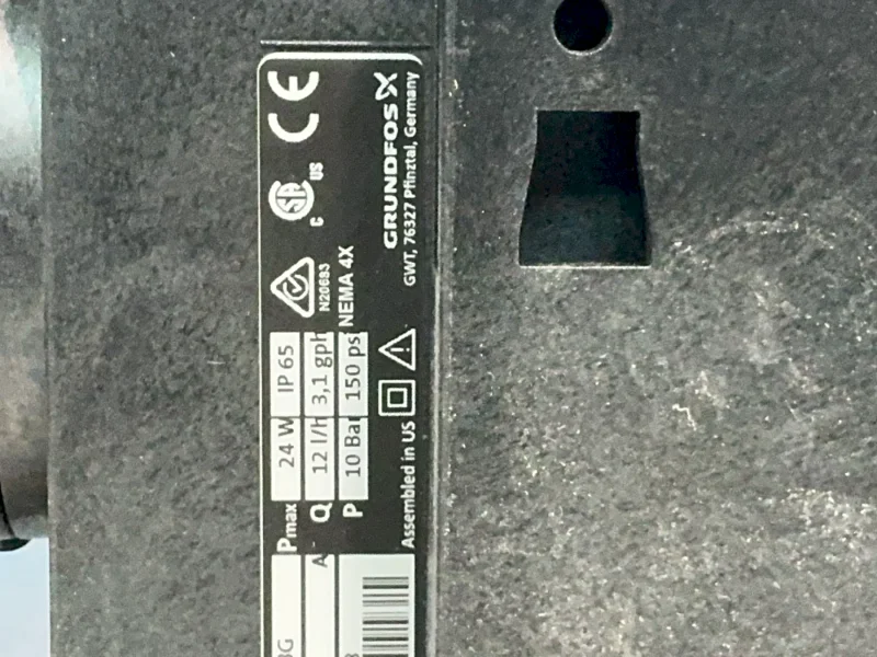 GRUNDFOS 150 PSI SMART DIGITAL DOSING PUMP   -  DDA12-10AR-SS/T/SS-F-31VVBG