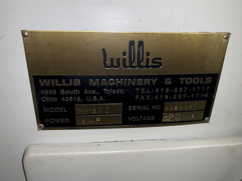Willis Variable Speed Vertical Mill, S/N 990837S.