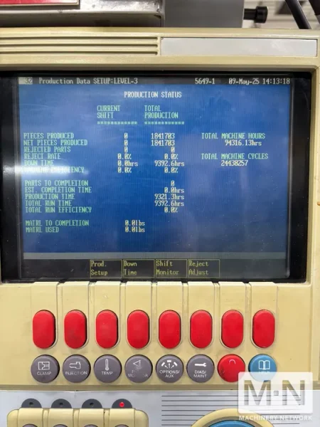 300 TON 25.4 OZ VAN DORN MODEL 300HT-1220 INJECTION MOLDING MACHINE MFG NEW 2001