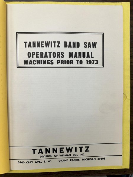 36&quot; TANNEWITZ MODEL #G-3 VERTICAL BAND SAW: STOCK #23157