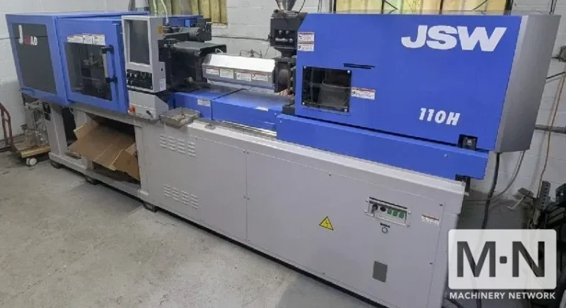 85 TON 4.8 OZ JSW MODEL J85AD-110H ELECTRIC INJECTION MOLDING MACHINE MFG 2015 WITH LOW HOURS