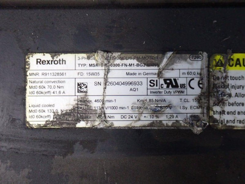 REXROTH SERVO MOTOR  -  MSK101E-0300-FN-MI-BG2-NNNN