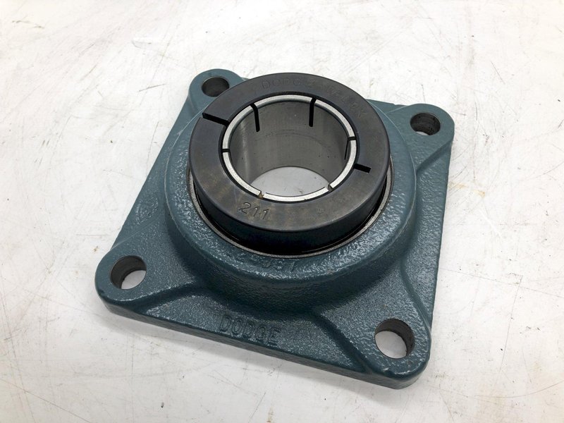 (4) 2-3/16&quot; DODGE 4 BOLT FLANGE BALL BEARING WITH COLLAR LOCKING: STOCK 18532