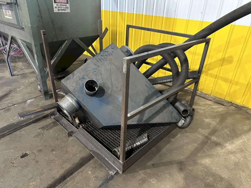 3&quot; BCP MODEL #A4-7620 3-WHEEL COIL BAR PASS -THROUGH BLAST MACHINE, RECLAIM &amp; DUST COLLECTOR: STOCK #20000