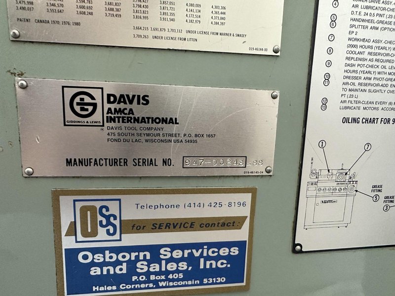 HR GIDDING &amp; LEWIS/DAVIS "WINSLOMATIC HR" AUTO DRILL POINT GRINDER. STOCK # 0418323