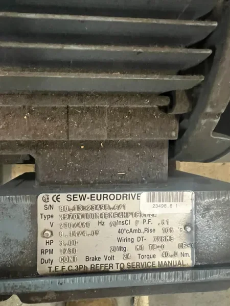 SEW EURODRIVE R97DV100M48MG4HFTFXV2A MOTORS USED