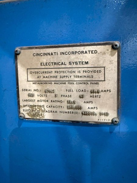 230 TON X 14' CINCINNATI 230AFX12 AUTOFORM HYDRAULIC PRESS BRAKE WITH CONVERSATIONAL CONTROL. STOCK # 0112226