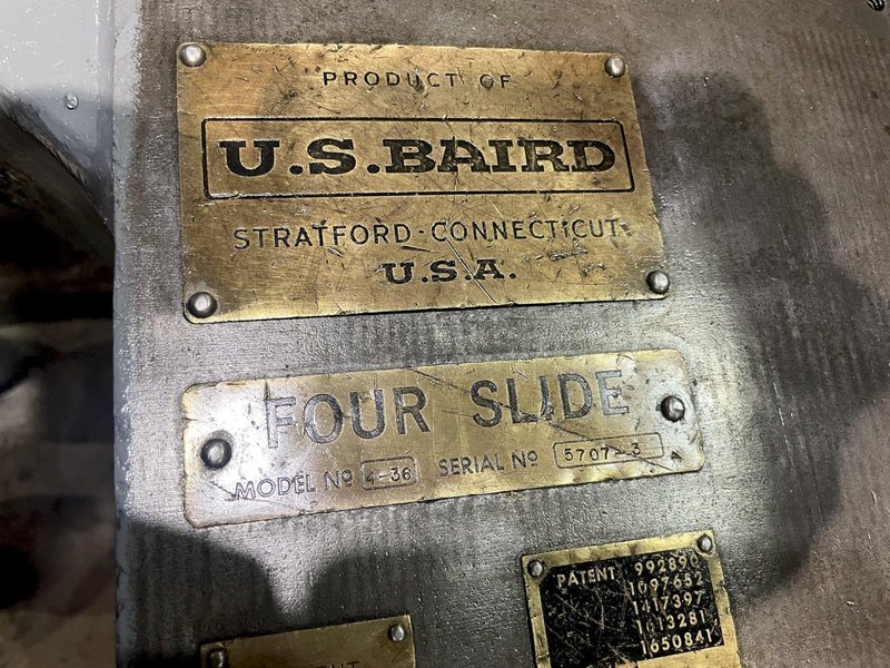 1/4&quot; X 36&quot; US BAIRD MODEL #4-36 FOUR SLIDE WIRE FORMING MACHINE: STOCK #15697