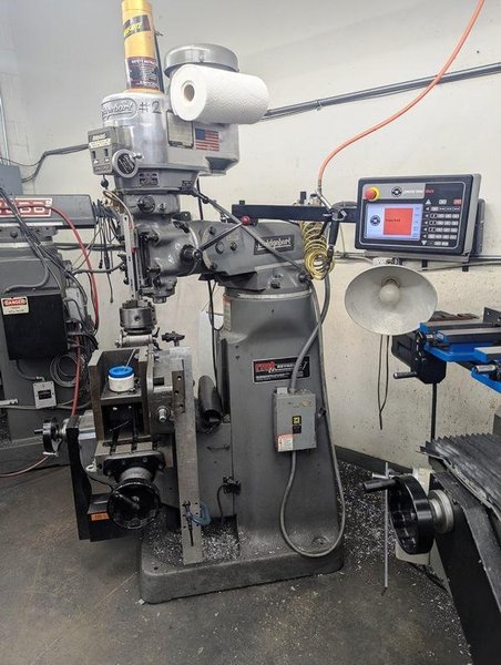 BRIDGEPORT VERTICAL MILLING MACHINE WITH PROTRAK EMX 2-AXIS CONTROL WITH 3-AXIS DIGITAL READOUT