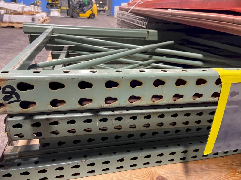 RACKING 48”W X 96”H ; DECKING 58”W X 49”D PALLET RACKING, WIRE DECKING  -  TEAR DROP