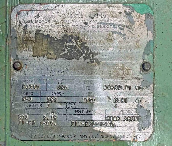 Motor, Reliance, 250 HP DC