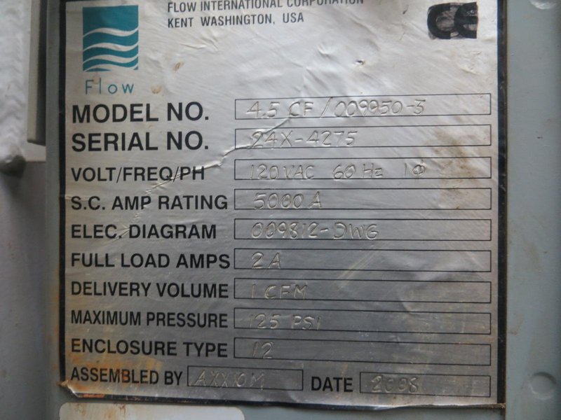 Flow Model WJP 1818A Water Jet w CNC Control- Auction Item