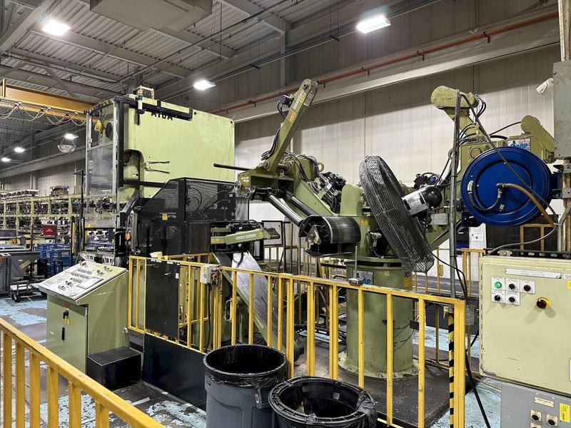 220 TON AIDA #NCI-200(2) PRESS LINE, COMPLETE WITH CWP SPACE-SAVER COIL FEED LINE: STOCK #22209