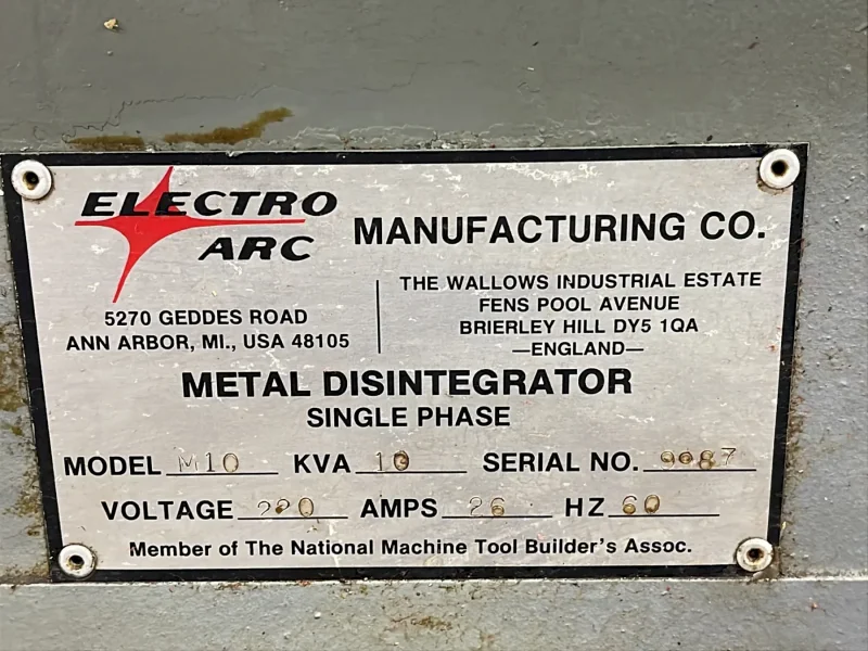 ELECTRO ARC 18”X26” METAL DISINTEGRATOR  -  M10