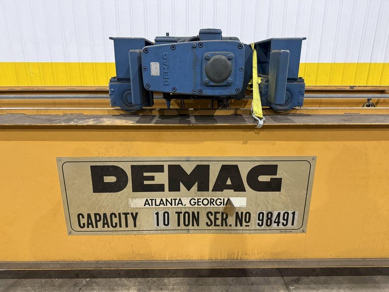 10 TON X 50' DEMAG DOUBLE GIRDER BRIDGE CRANE, NEW 1998: YOBRO #24519