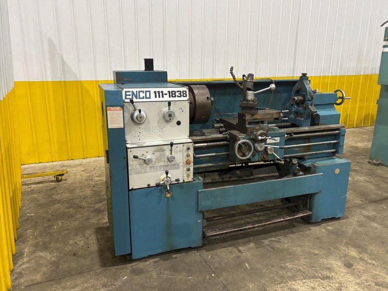 19" X 40" ENCO MODEL #111-1838 GEARED HEAD GAP BED ENGINE LATHE 2.56" HOLE: YOBRO #24324