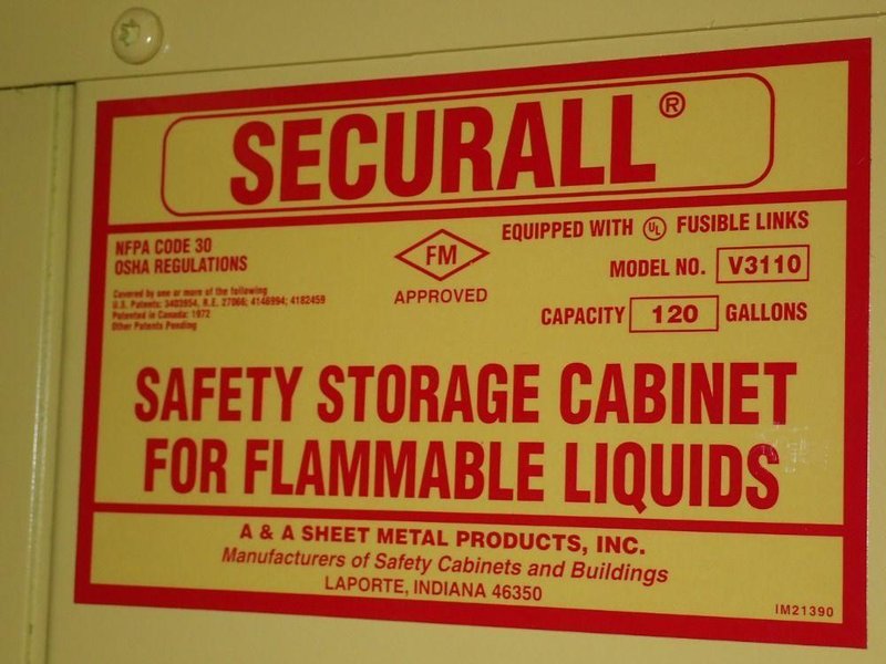 SECURALL 31" X 56" X 66" / 120 GALLONS FLAMMABLE CABINET  -  V3110