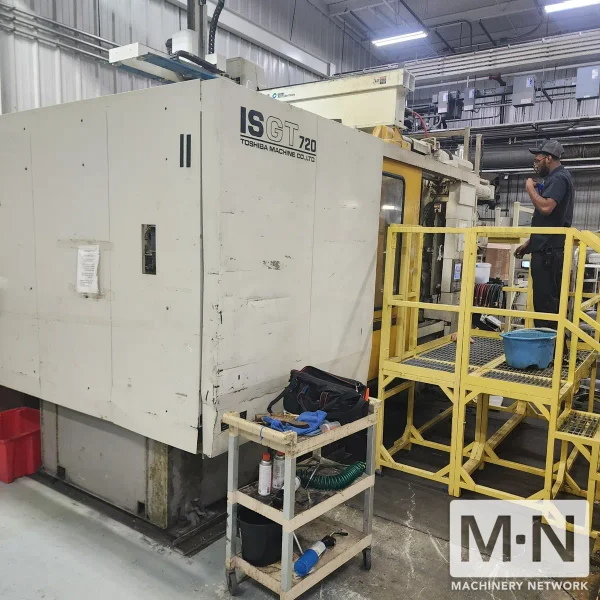 720 TON 126 OZ TOSHIBA MODEL ISGT720V21-59B  INJECTION MOLDING MACHINE MFG 2003