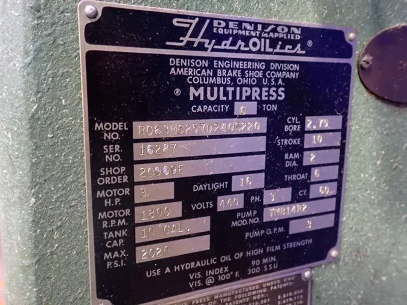 DENISON 6 TON MULTIPRESS  -  R063MC25702405220