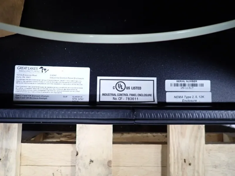 GREAT LAKES 23" X 22" X 46" INDUSTRIAL CONTROL PANEL ENCLOSURE  -  NEMA TYPE 2, 5, 12K