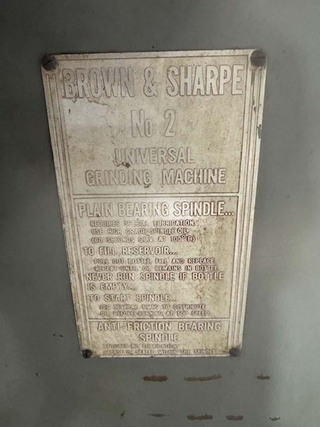 BROWN &amp; SHARPE No 2 UNIVERSAL GRINDER (14515)