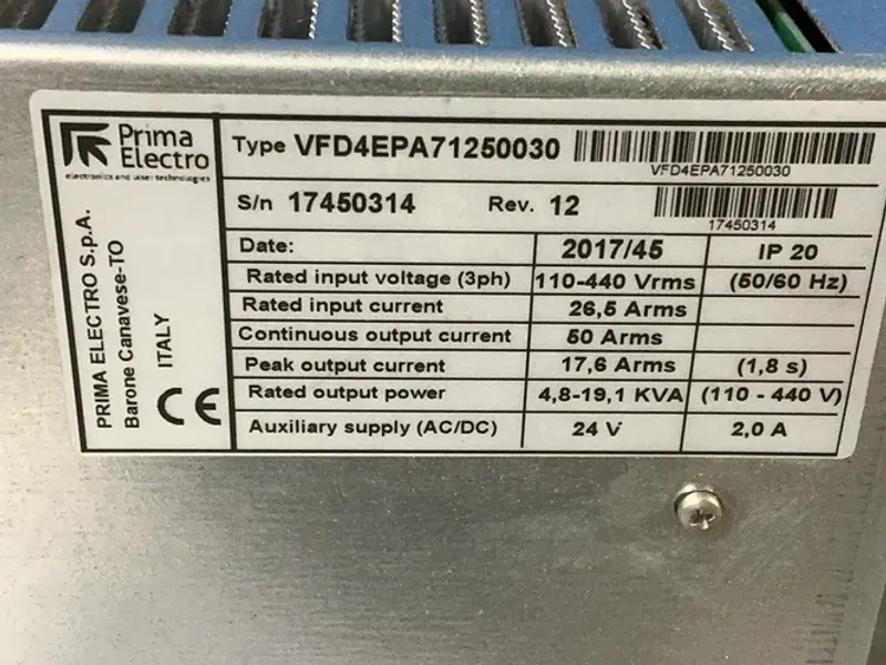 PRIMA ELECTRO SERVO DRIVE  -  VFD4EPA71250030