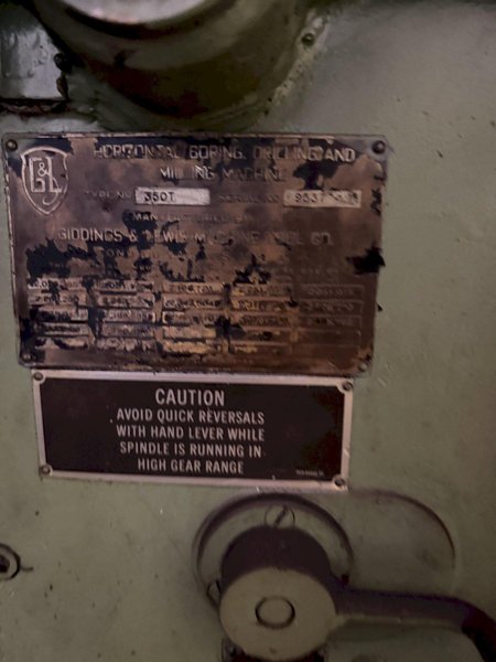 5" GIDDINGS &amp; LEWIS 350-T HORIZONTAL BORING MILL. STOCK #0651326