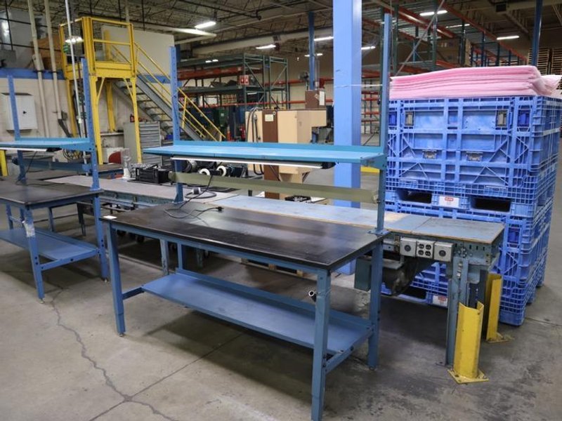 Work Bench Adjustable Height, Upper Shelf, Lower Shelf and Work Light- Auction Item