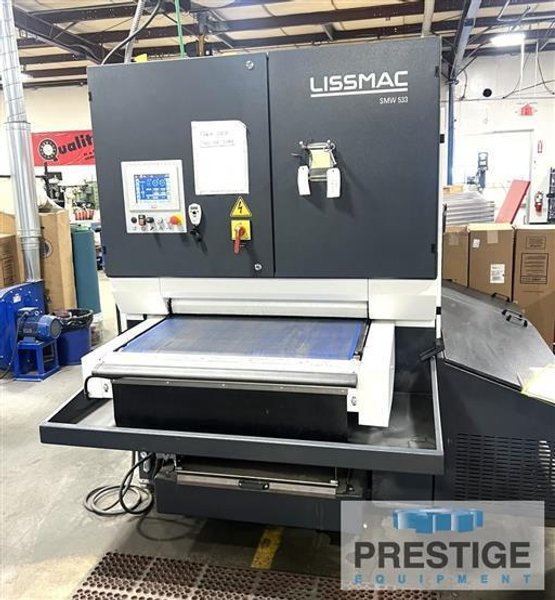 Lissmac Steelmaster SMW 533 RBB 37&quot; Wet Type (3) Head Deburring &amp; Finishing Machine