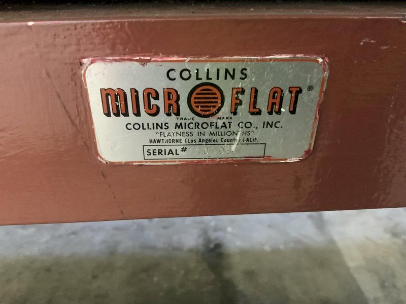 72" X 36" COLLINS MICROFLAT GRANITE SURFACE PLATE: STOCK #81076