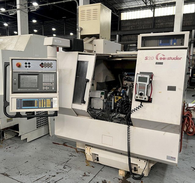 Studer S20 CNC Plain Cylindrical Grinder with Combination Plain/Angle Wheel Head and Swiveling Work Head.