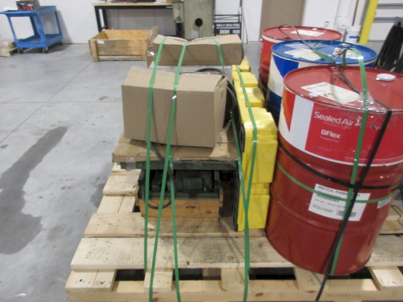 Sealed Air SpeedyPacker Insight, Foam-In-Bag Packaging System, 19" Floor Model, with Drums of Chemicals and Accessories- Auction Item