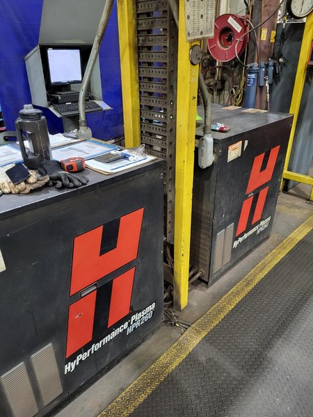 2008 KINETIC CNC PLASMA TABLE WITH 2X HYPERTHERM HPR260 POWER UNITS : YOBRO 25130