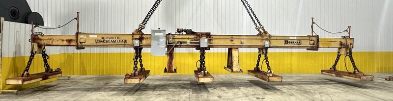 53 TON (107,500 LBS) BUSHMAN MODEL #MT420 TELESCOPING MAGNETIC SPREADER LIFTING BEAM  W/ OHIO MAGNETICS DIESEL GENERATOR: STOCK #20420