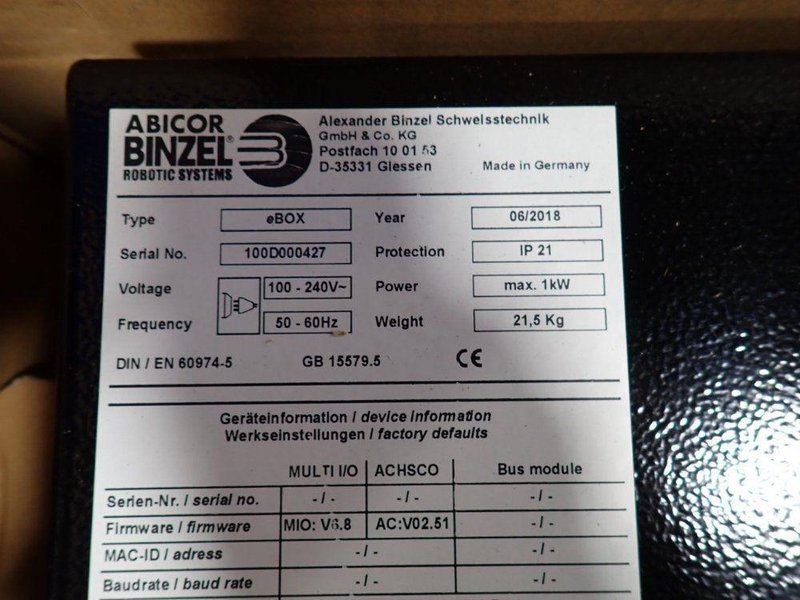 ABICOR BINZEL CONTROL  -  EBOX 881.3304