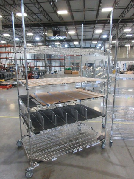 Uline Rolling Metal Wire Carts, (2) - 58" x 36" x 102" &amp; 71" x 36" x 69"- Auction Item