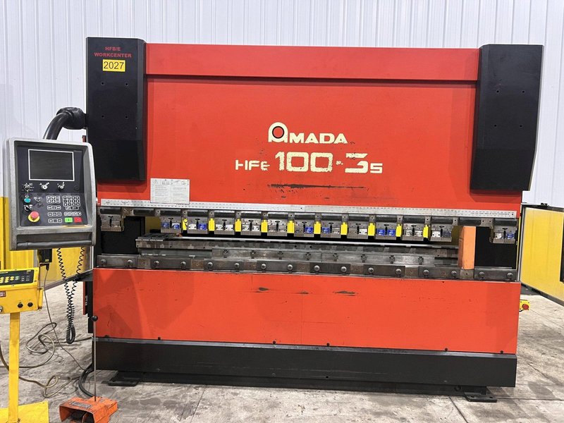 110 TON x 10' AMADA MODEL #HFE100-3S CNC HYDRAULIC PRESS BRAKE, 2001: STOCK #21984