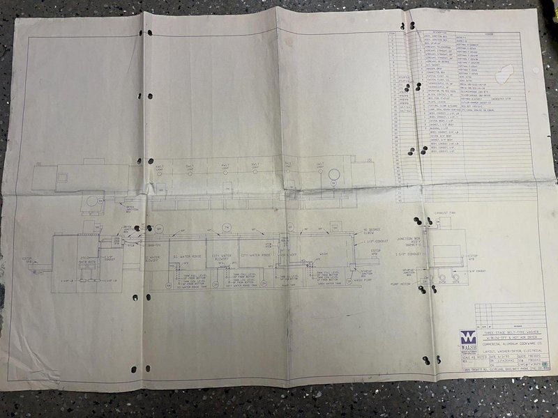 3 STAGE X 36&quot; X 18&quot; WALSH MODEL #AOE286 STEEL MESH-BELT PASS-THROUGH STAINLESS WASHER: STOCK #20166
