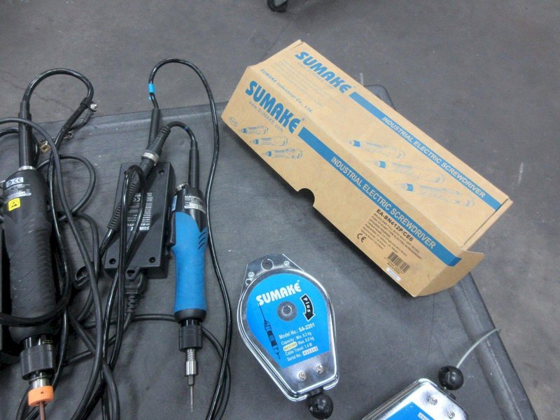 Sumake Industrial Electric Screwdriver (7) with (4) Retractable Tool Reel- Auction Item