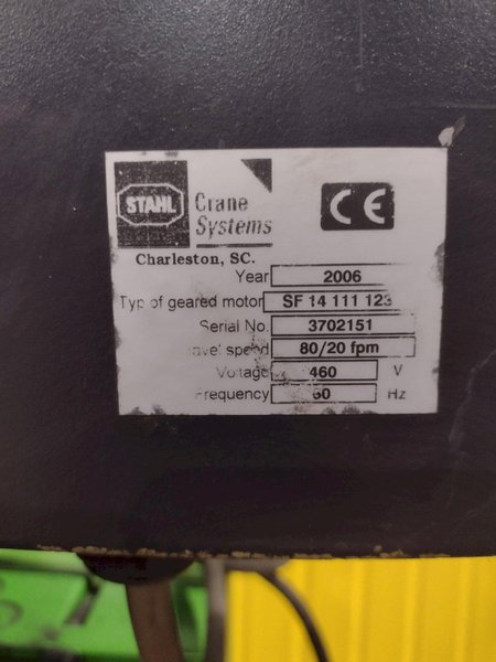 5 TON STAHL MODEL ST50 POWERED CHAIN HOIST. STOCK # 0848923