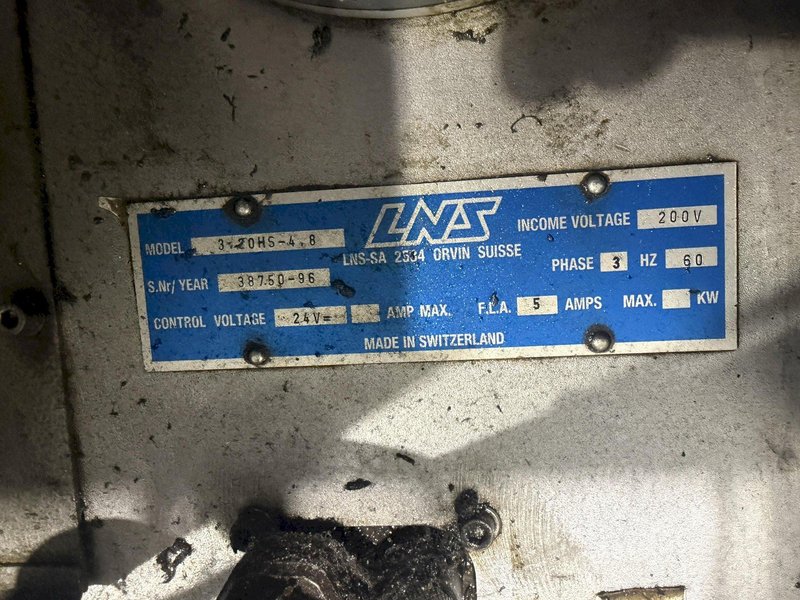 12' LNS MODEL 3.20HS-4.8 HYDRAULIC CNC LATHE MAGAZINE STYLE BAR FEEDER: #YOBRO 25107